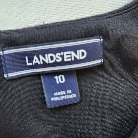 Lands End Black Ponte Sleeveless Sheath Dress Office Work Party Classic Elegant - Picture 6 of 13